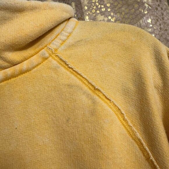 PINK Victorias Secret Golden Yellow Antiqued Quarter Zip Sweater Medium - Picture 4 of 6